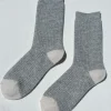 Wool Waffled Socks (Stone/ Cream)